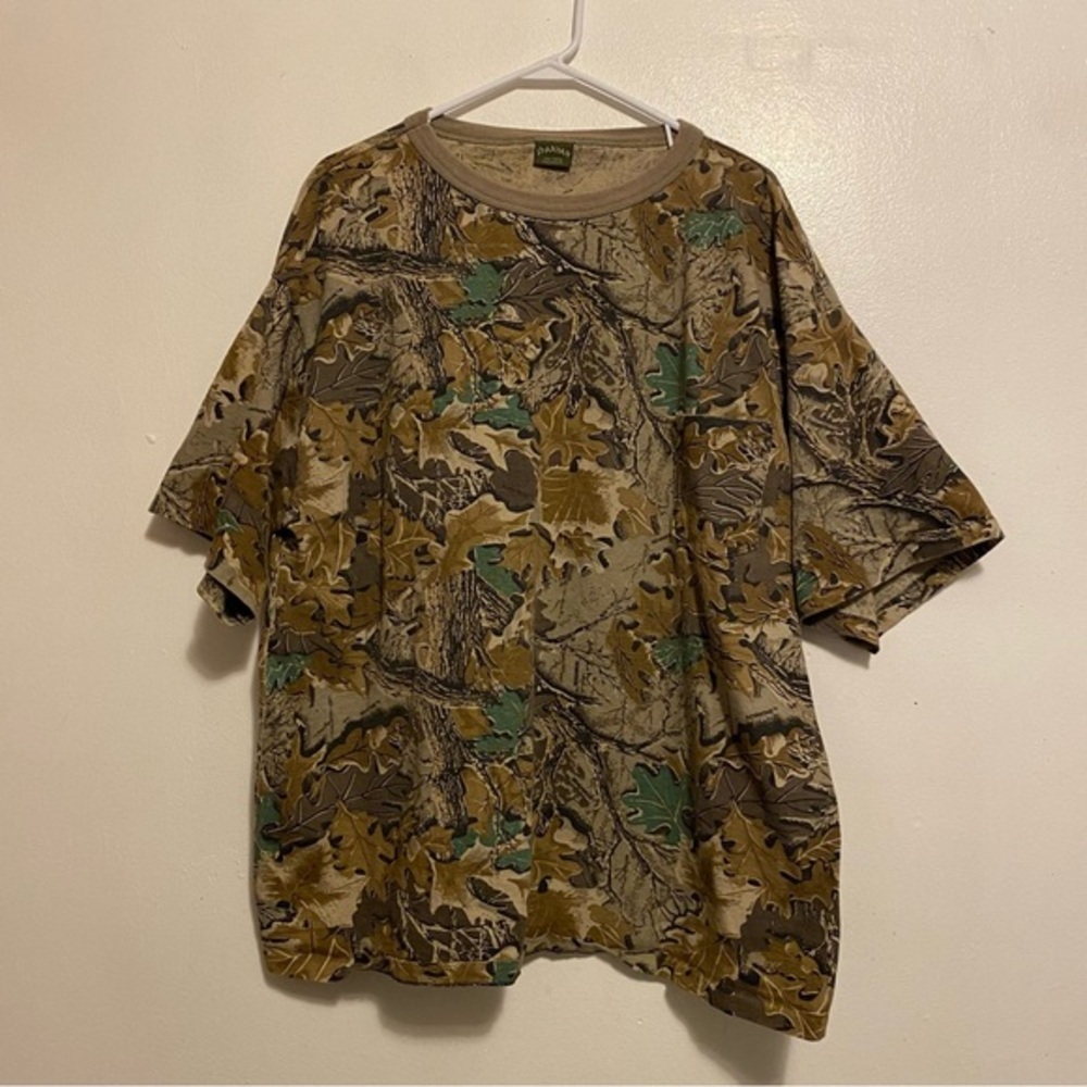 Spartan Camo Shirt Mens XXL Pullover Pocket T Shirt‎ Brown Made In USA